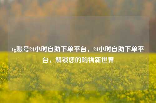 tg账号24小时自助下单平台，24小时自助下单平台，解锁您的购物新世界