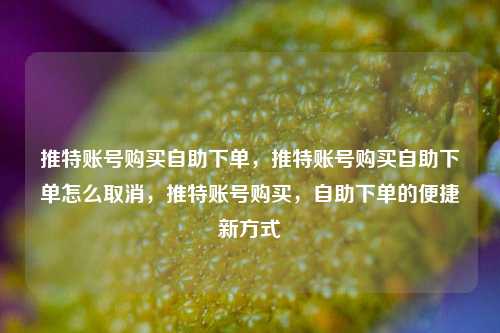 推特账号购买自助下单，推特账号购买自助下单怎么取消，推特账号购买，自助下单的便捷新方式