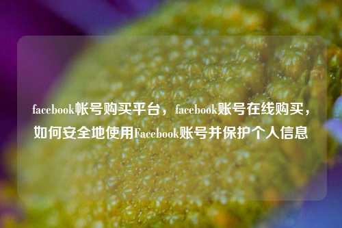 facebook帐号购买平台，facebook账号在线购买，如何安全地使用Facebook账号并保护个人信息