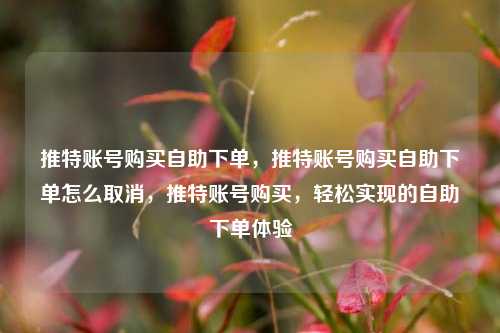 推特账号购买自助下单，推特账号购买自助下单怎么取消，推特账号购买，轻松实现的自助下单体验