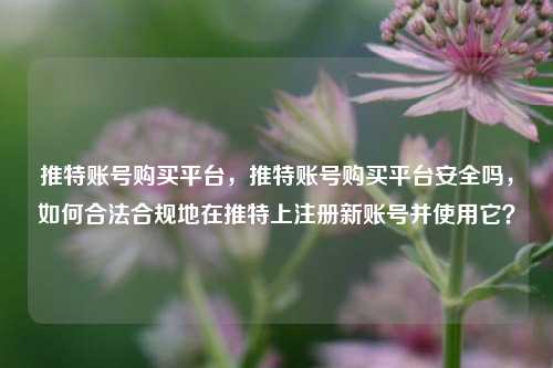推特账号购买平台，推特账号购买平台安全吗，如何合法合规地在推特上注册新账号并使用它？