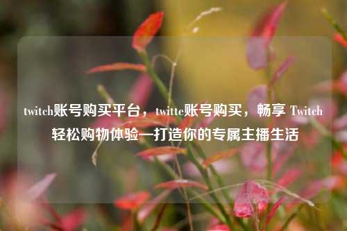 twitch账号购买平台	，twitte账号购买，畅享 Twitch 轻松购物体验—打造你的专属主播生活  第1张
