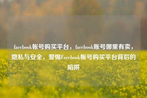 facebook帐号购买平台，facebook账号哪里有卖，隐私与安全	，警惕Facebook帐号购买平台背后的陷阱  第1张