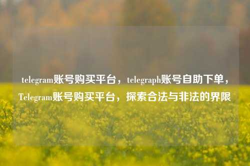 telegram账号购买平台，telegraph账号自助下单，Telegram账号购买平台，探索合法与非法的界限
