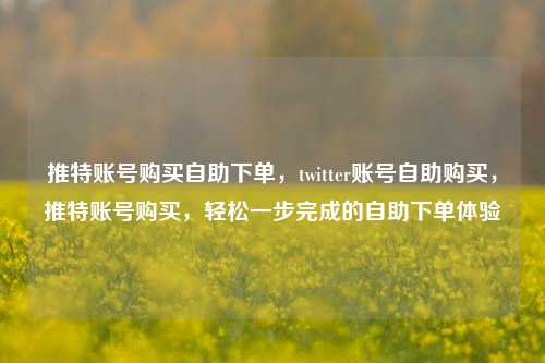 推特账号购买自助下单，twitter账号自助购买，推特账号购买，轻松一步完成的自助下单体验