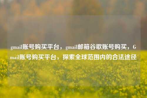 gmail账号购买平台，gmail邮箱谷歌账号购买，Gmail账号购买平台，探索全球范围内的合法途径