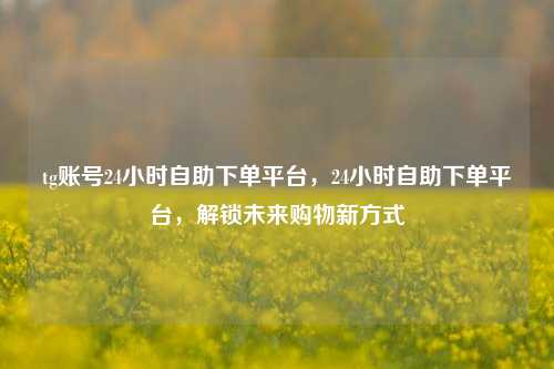tg账号24小时自助下单平台，24小时自助下单平台，解锁未来购物新方式