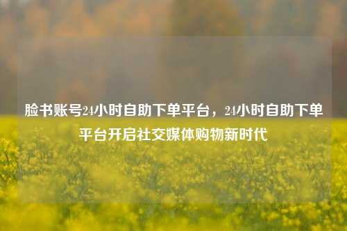 脸书账号24小时自助下单平台，24小时自助下单平台开启社交媒体购物新时代