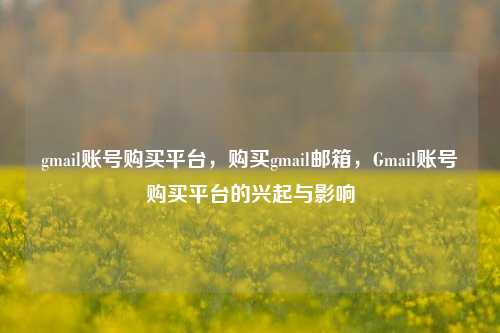 gmail账号购买平台，购买gmail邮箱，Gmail账号购买平台的兴起与影响