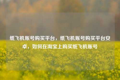 纸飞机账号购买平台，纸飞机账号购买平台安卓，如何在淘宝上购买纸飞机账号
