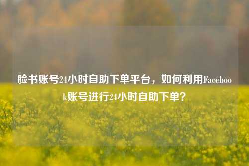 脸书账号24小时自助下单平台，如何利用Facebook账号进行24小时自助下单？