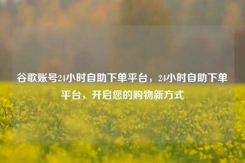 谷歌账号24小时自助下单平台，24小时自助下单平台，开启您的购物新方式