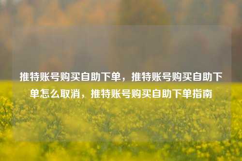 推特账号购买自助下单	，推特账号购买自助下单怎么取消，推特账号购买自助下单指南  第1张