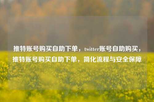 推特账号购买自助下单，twitter账号自助购买，推特账号购买自助下单，简化流程与安全保障