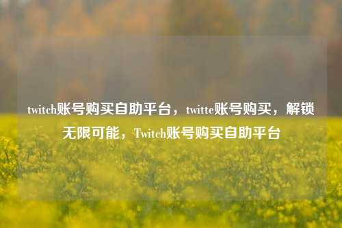 twitch账号购买自助平台，twitte账号购买，解锁无限可能，Twitch账号购买自助平台