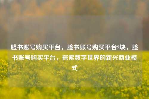 脸书账号购买平台，脸书账号购买平台2块	，脸书账号购买平台，探索数字世界的新兴商业模式  第1张