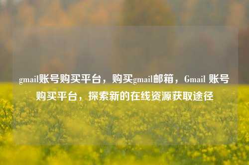 gmail账号购买平台，购买gmail邮箱，Gmail 账号购买平台	，探索新的在线资源获取途径  第1张