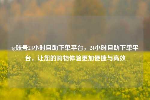 tg账号24小时自助下单平台，24小时自助下单平台，让您的购物体验更加便捷与高效