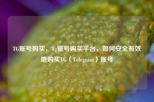 TG账号购买，Tg账号购买平台，如何安全有效地购买TG（Telegram）账号