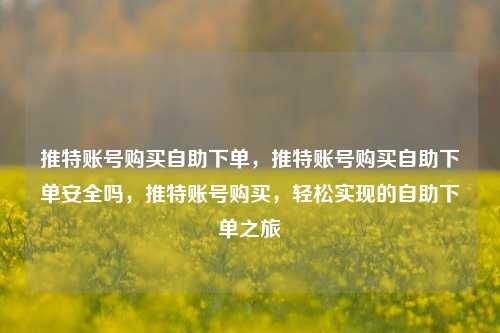 推特账号购买自助下单，推特账号购买自助下单安全吗	，推特账号购买，轻松实现的自助下单之旅  第1张