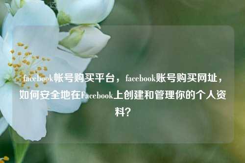 facebook帐号购买平台，facebook账号购买网址，如何安全地在Facebook上创建和管理你的个人资料？