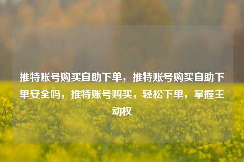 推特账号购买自助下单，推特账号购买自助下单安全吗，推特账号购买，轻松下单，掌握主动权