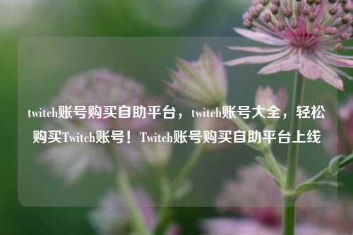 twitch账号购买自助平台，twitch账号大全，轻松购买Twitch账号！Twitch账号购买自助平台上线