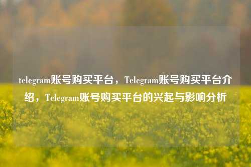 telegram账号购买平台，Telegram账号购买平台介绍，Telegram账号购买平台的兴起与影响分析