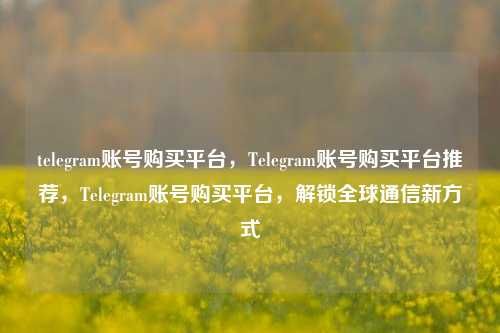 telegram账号购买平台，Telegram账号购买平台推荐，Telegram账号购买平台，解锁全球通信新方式