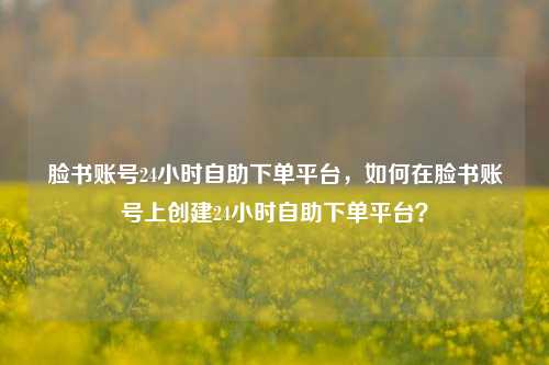 脸书账号24小时自助下单平台，如何在脸书账号上创建24小时自助下单平台？