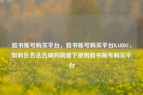 脸书账号购买平台，脸书账号购买平台KARDZ，如何在合法合规的前提下使用脸书账号购买平台