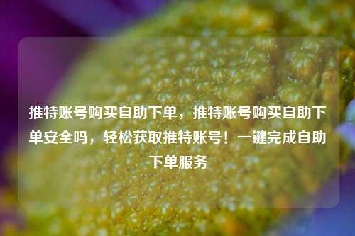 推特账号购买自助下单，推特账号购买自助下单安全吗，轻松获取推特账号！一键完成自助下单服务